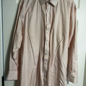 Men's Striped Button-Up Shirt - Pink